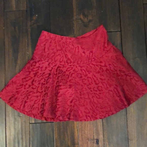 red cheetah skirt